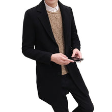 Load image into Gallery viewer, 2019 New Winter Woolen Coat Men Leisure Long Sections Woolen Coats Mens Pure Color Casual Fashion Jackets / Casual Men Overcoat