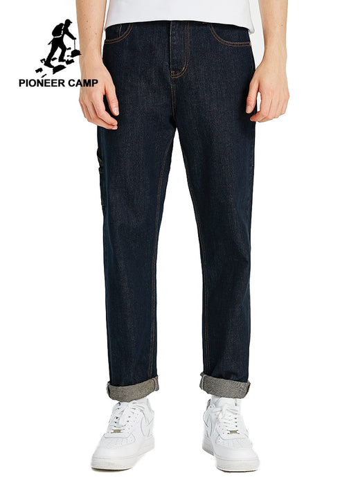 Pioneer Camp Men's Black Jeans Straight Classic Fashion Designer Brand Cotton Denim Casual Man Pants ANZ907412T