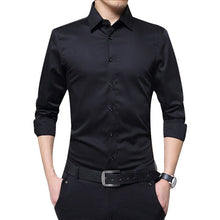 Load image into Gallery viewer, Mens Long Sleeve Shirt Dress Up Professional Shirt Long Sleeve Mens White Slim Fit Shirt Solid Color Men Business Dress Shirt