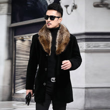 Load image into Gallery viewer, Overcoat Male Wool Blend Autumn Winter Coat Men With Artifical Fur Collar Coat Men Winter Trench Plus Size M-5XL