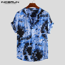 Load image into Gallery viewer, INCERUN Summer Beach Hawaiian Shirt Mens Shirt Short Sleeve Collarless Casual Tops Camisa Retro Print Streetwear 2019 Men Tops