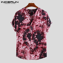 Load image into Gallery viewer, INCERUN Summer Beach Hawaiian Shirt Mens Shirt Short Sleeve Collarless Casual Tops Camisa Retro Print Streetwear 2019 Men Tops