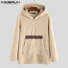 Load image into Gallery viewer, INCERUN Winter Fashion Men Fleece Hoodie Casual Long Sleeve Furry Streetwear Zipper Hooded Pullovers Sweatshirt Jogger Plus Size