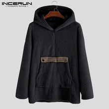 Load image into Gallery viewer, INCERUN Winter Fashion Men Fleece Hoodie Casual Long Sleeve Furry Streetwear Zipper Hooded Pullovers Sweatshirt Jogger Plus Size