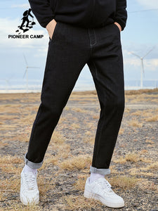 Pioneer Camp Black Causal Mens Jeans 2019 Straight Streetwear Outwear Solid Fashion Men Jeans ANZ901742T