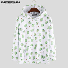 Load image into Gallery viewer, INCERUN Fashion Avocado Printed Hooded Men Long Sleeve Big Pockets Pullover Tee Japanese Harajuku Mens Hoodies Sweatshirt Jogger