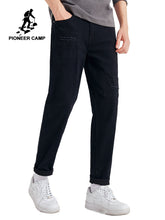 Load image into Gallery viewer, Pioneer Camp Fashion Men Denim Jeans Black Printed Cotton Winter Pants Casual Straight Ripped Jean for Male ANZ901482