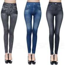 Load image into Gallery viewer, Hot Jeans for Women Denim Pants with Pocket Pull Cashmere Body Imitation Cowboy Slim Leggings Women Fitness Plus Size 2019 New