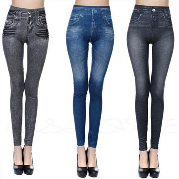 Hot Jeans for Women Denim Pants with Pocket Pull Cashmere Body Imitation Cowboy Slim Leggings Women Fitness Plus Size 2019 New