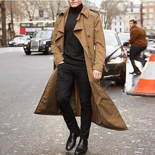 Load image into Gallery viewer, 2019 Mens Fashion Trench Coats Autumn Men Long Jackets Coats Men Casual Solid Silm Fit Windbreakers Winter Warm Plus Size Coats