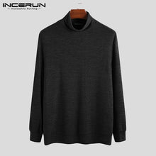 Load image into Gallery viewer, INCERUN Men Autumn Long Sleeve Turtleneck Warm Sweatshirt Pure Color Jumper Stretch Underwear Pullover Slim Mens Tops Hombre