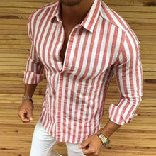 Load image into Gallery viewer, 2019 Men Luxury Casual Slim Fit Stylish Formal Dress Shirts Striped Skirt Long Sleeve New M-XXXL