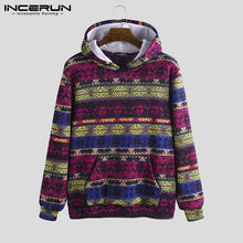 Load image into Gallery viewer, INCERUN Men Casual Comfort Christmas Ethnic Print Long Sleeve Hooded Sweatshirt Fashion Baggy Mens Hoodie Pullover Joggers 7