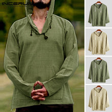 Load image into Gallery viewer, INCERUN Men&#39;s Hoodies Long-sleeved Hooded Solid Color Fashion Casual New Big Pocket Loose Street Clothing 2019 Men Hoodies 5XL