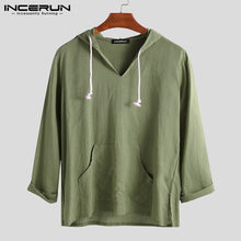 Load image into Gallery viewer, INCERUN Men&#39;s Hoodies Long-sleeved Hooded Solid Color Fashion Casual New Big Pocket Loose Street Clothing 2019 Men Hoodies 5XL