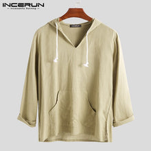 Load image into Gallery viewer, INCERUN Men&#39;s Hoodies Long-sleeved Hooded Solid Color Fashion Casual New Big Pocket Loose Street Clothing 2019 Men Hoodies 5XL