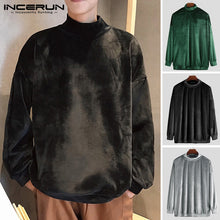 Load image into Gallery viewer, INCERUN Men Fashion Solid Color Long Sleeve Pullover Thermal Sweatshirts Baggy Half Hight Neck Casual Wild Tops Sudadera Hombre