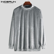 Load image into Gallery viewer, INCERUN Men Fashion Solid Color Long Sleeve Pullover Thermal Sweatshirts Baggy Half Hight Neck Casual Wild Tops Sudadera Hombre