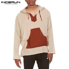 Load image into Gallery viewer, INCERUN Men Casual Long Sleeve Patchwork Hooded Sweatshirt Joker Mens Pullover Comfortable Fashion Cotton Men Hoodies Tops 2019