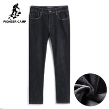 Load image into Gallery viewer, Pioneer Camp new winter warm fleece jeans men brand-clothing black thick denim pants male quality heavyweight trousers ANZ710002