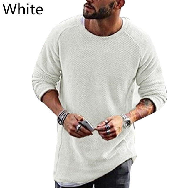 Stylish Sweaters Knitted Long Sleeve Tops Pullovers Hiphop Men's Sweater Solid Loose Fit Autumn Men Casual Clothes Hombre