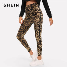 Load image into Gallery viewer, SHEIN Multicolor Casual Athleisure Leopard Print High Waist Leggings Autumn Modern Lady Highstreet Women Pants Trousers