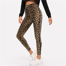 Load image into Gallery viewer, SHEIN Multicolor Casual Athleisure Leopard Print High Waist Leggings Autumn Modern Lady Highstreet Women Pants Trousers