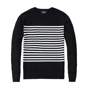 SIMWOOD 2019 Spring Winter Sweater Men Slim Fit Casual Striped Pullovers Fashion Plus Size Knitted Wool Sweater Clothes 180463