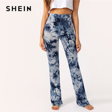 Load image into Gallery viewer, SHEIN Boho Multicolor High Waist Wide Waist Tie Dye Flare Pants Long Trousers Women Spring 2019 Casual High Street Skinny Pants