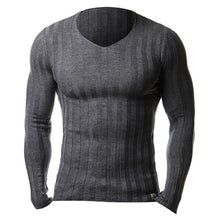 Load image into Gallery viewer, 2019 Men Autumn Casual Sweater Plus Size Slim Fit Knitted Basic Sweaters Long Sleeve V Neck Fashion Mens Warm Sweaters Muscle