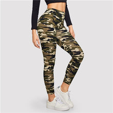 Load image into Gallery viewer, SHEIN Camo Print Leggings Women Leggings 2019 Casual Style Spring Summer Autumn Stretchy Fitness Crop Leggings